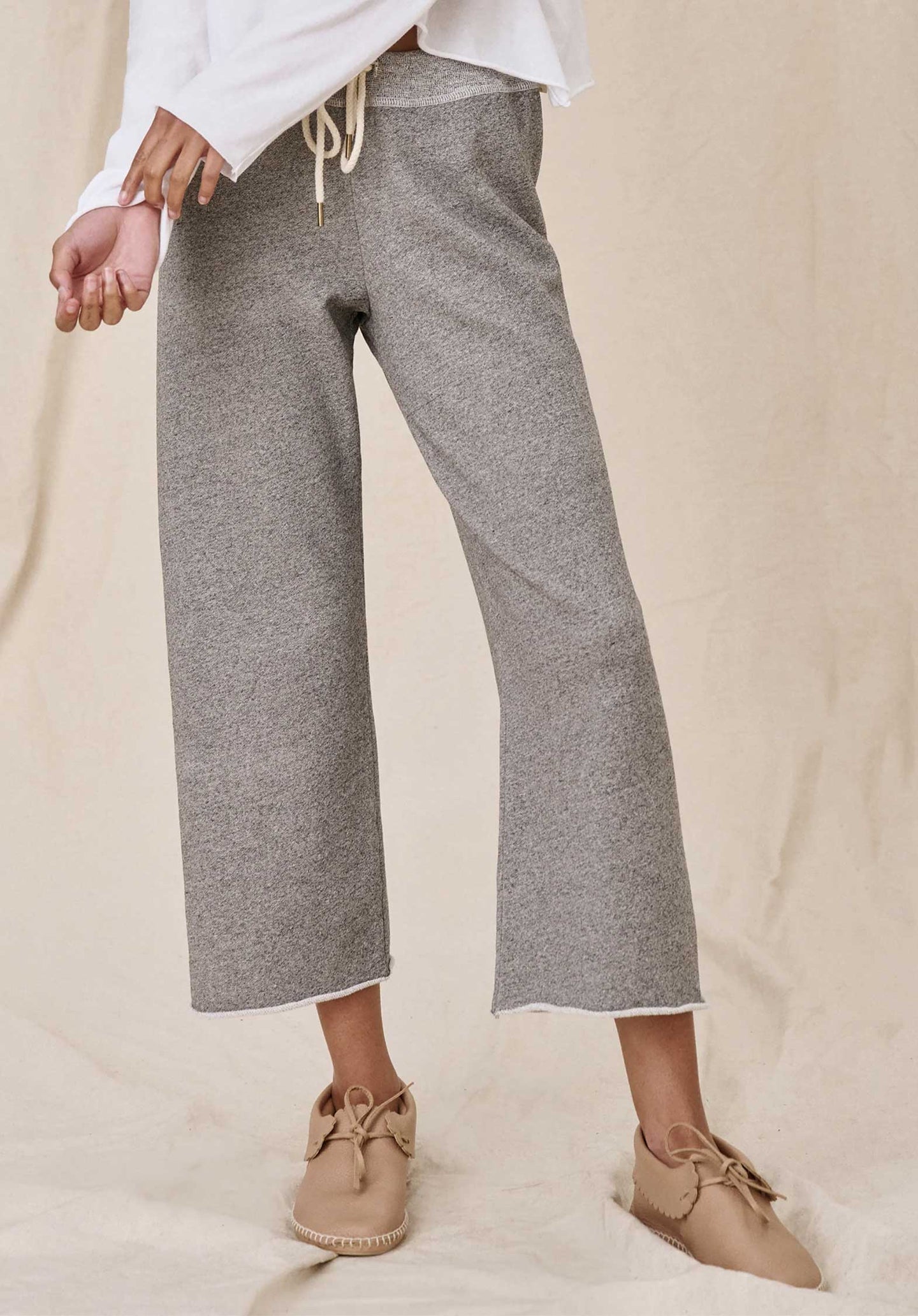 Pants The Cropped Sw Wide Leg Cro Varsity-Grey