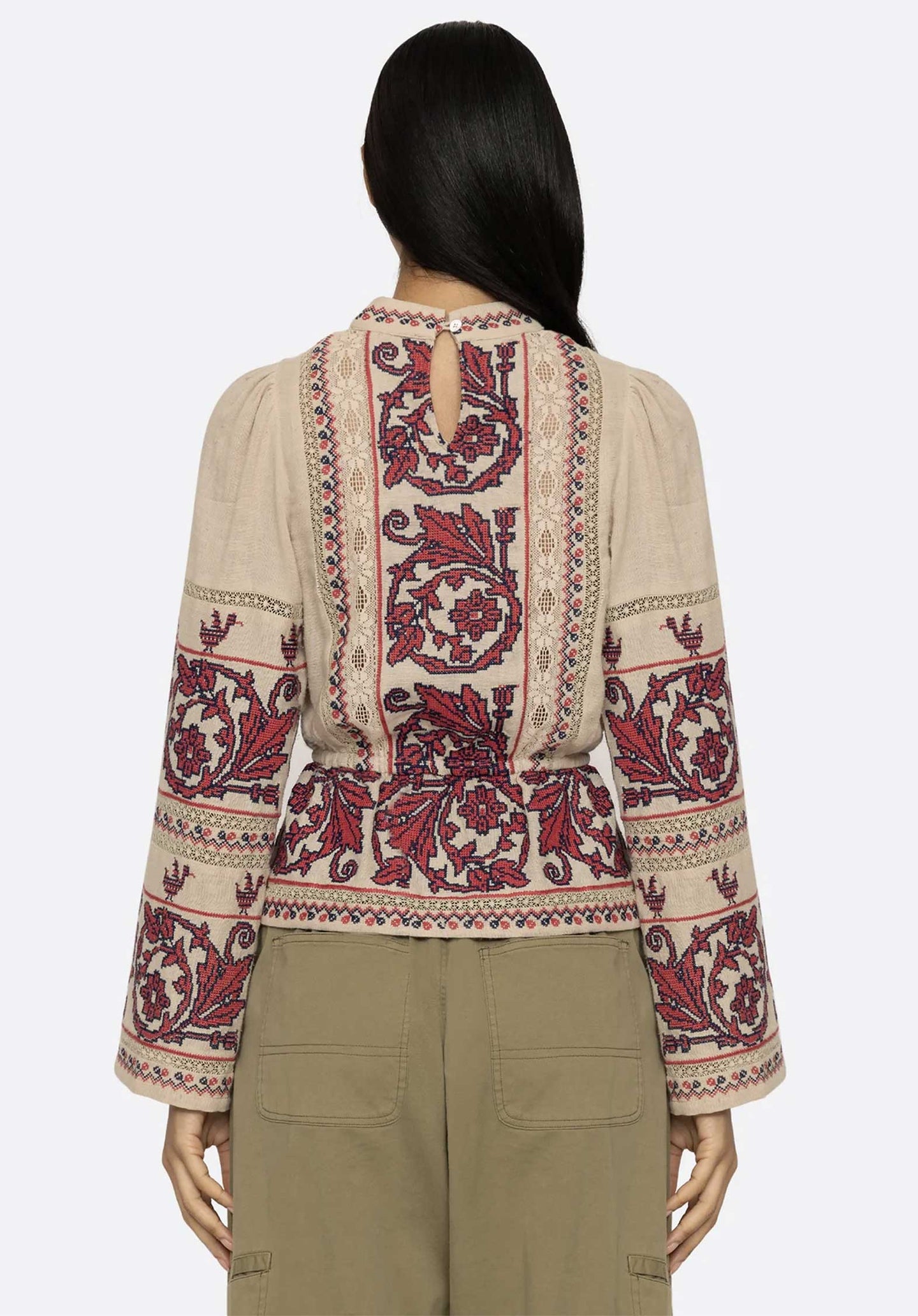 Blouse Beena Embroidery Ss24-082 Taupe