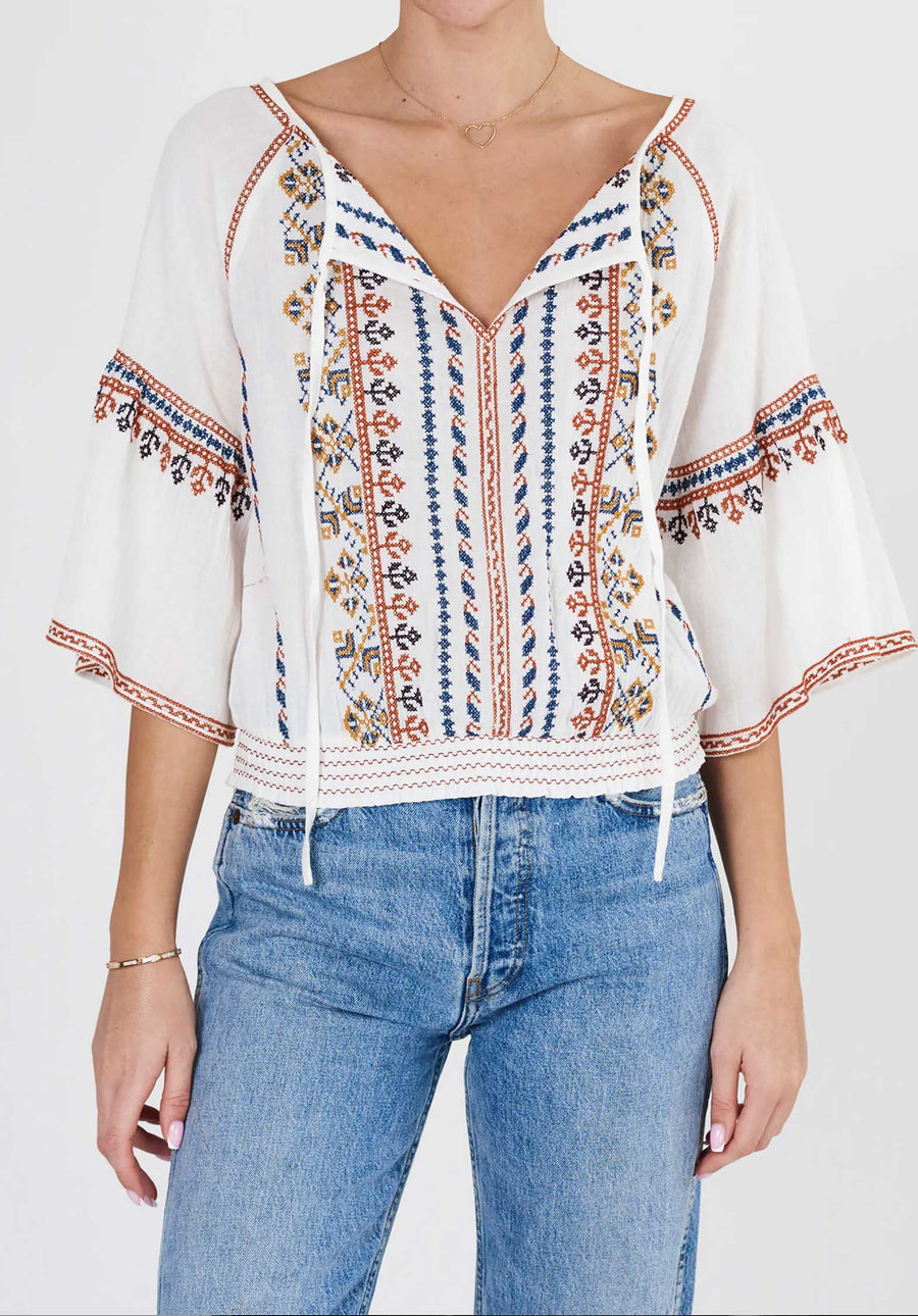 Blouse Lena Emb Ecru