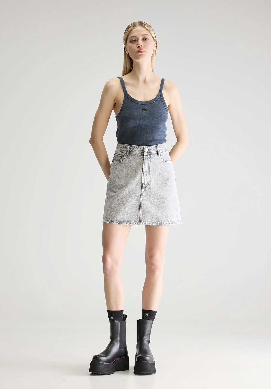 Denim Skirt Pipa51 D0521 Used-Grey