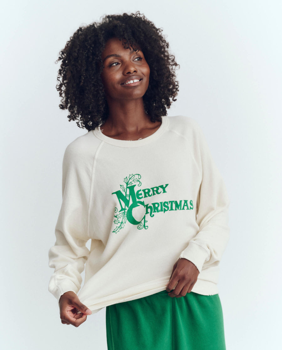 Sweatshirt T108085cf College Christma Washed-White