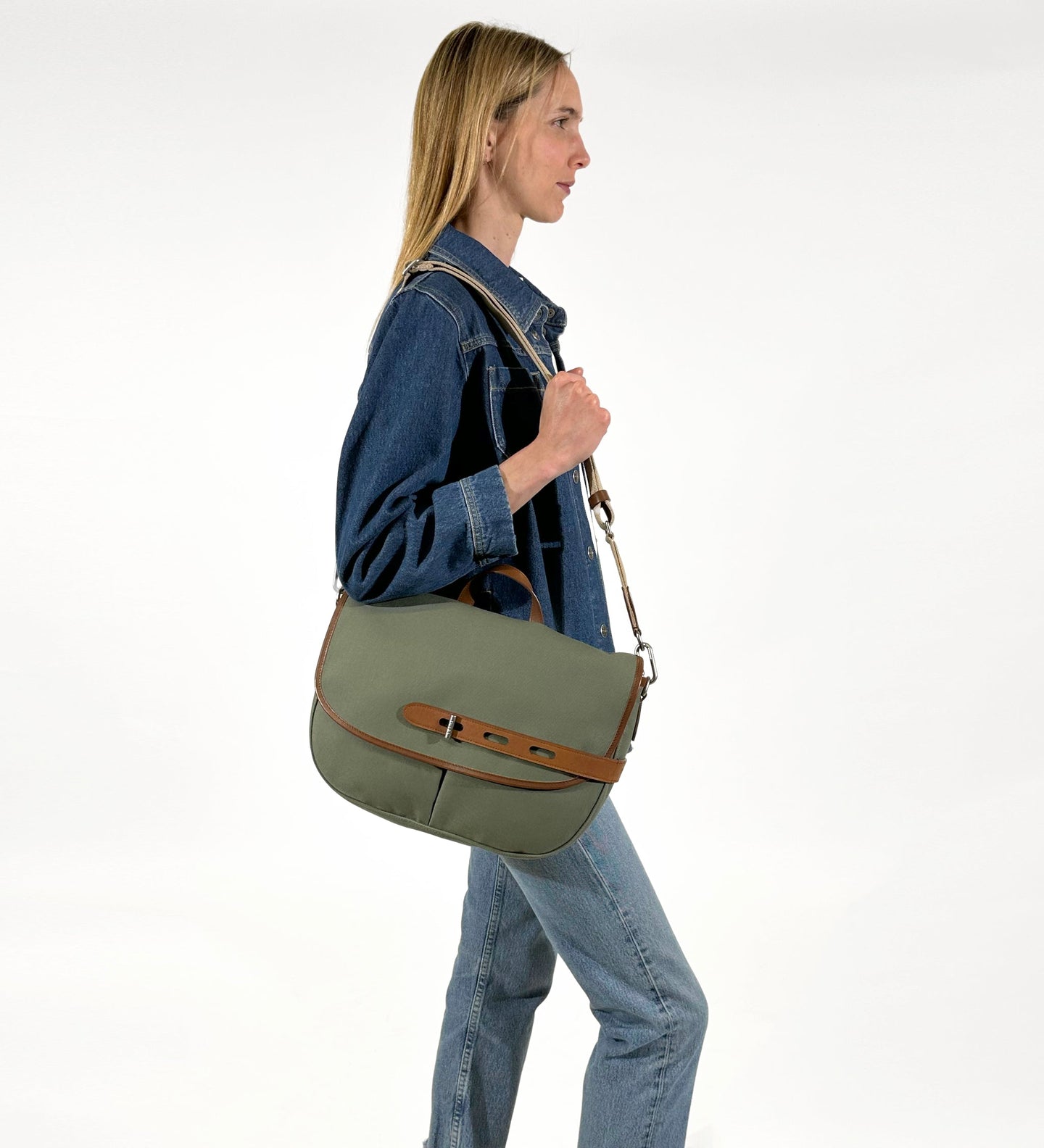 Crossbody Bag Double Twi Double Twill M Caramel-Tonique