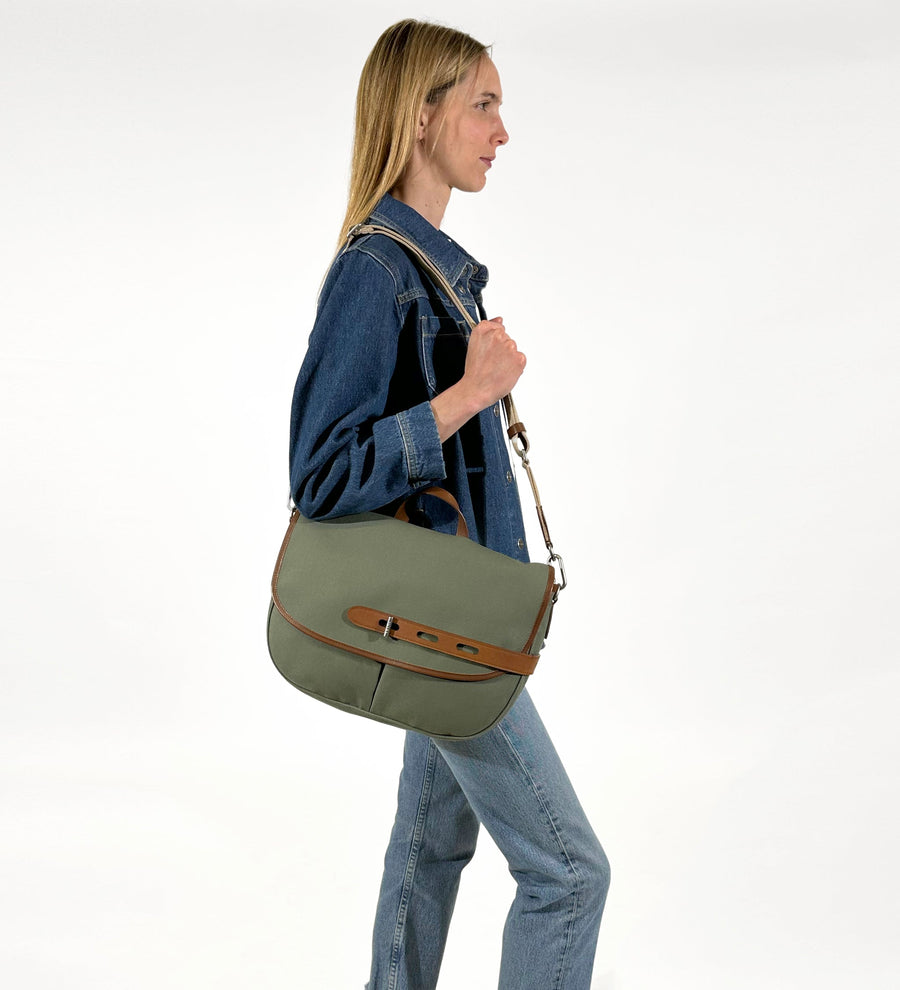 Crossbody Bag Double Twi Double Twill M Caramel-Tonique