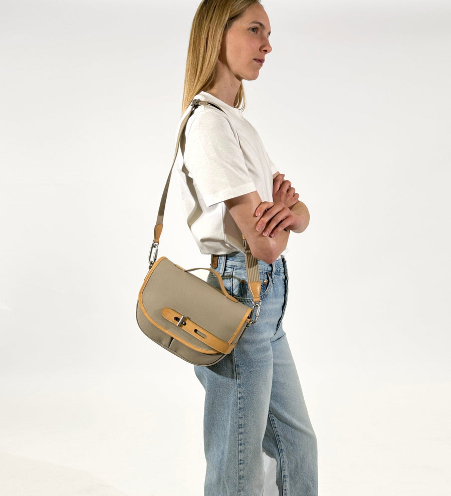 Crossbody Bag Double Twi Double Twill S Beige-Argile