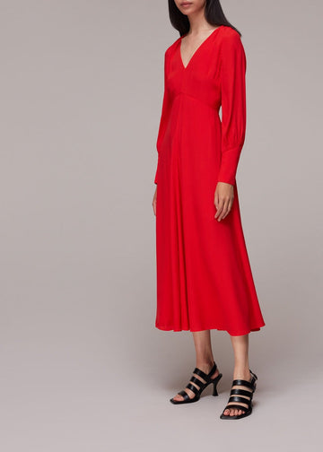 Amira Tie Detail Dress 35719 Red