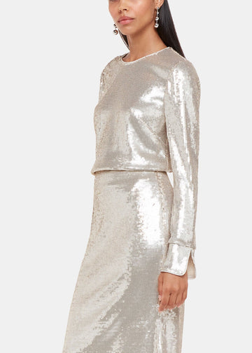 Sequin Minimal Tunic Top 37622 Silver