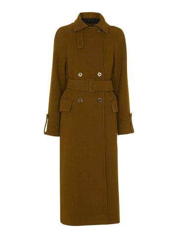 Belted Wool Trench Coat 32040 Khaki