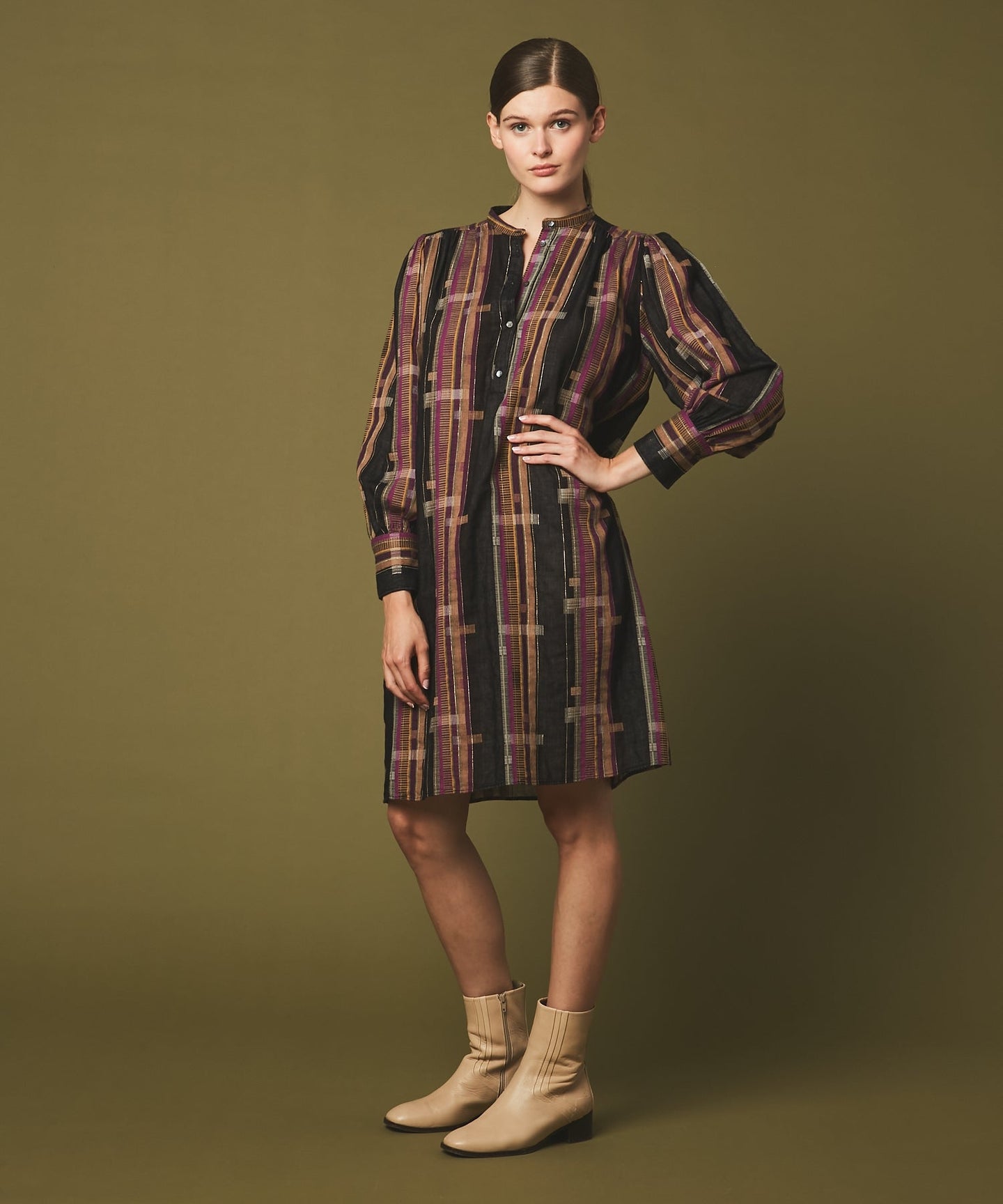 Dress  Romani Ayrd629 01-Black-Gold