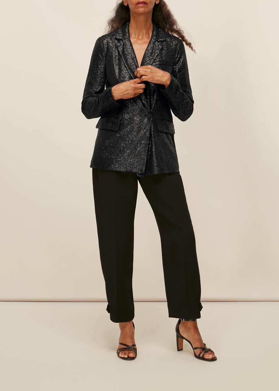 Sequin Double Breasted Blazer 32402 Black