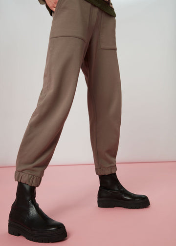 Pleat Detail Jogger 33801 Taupe