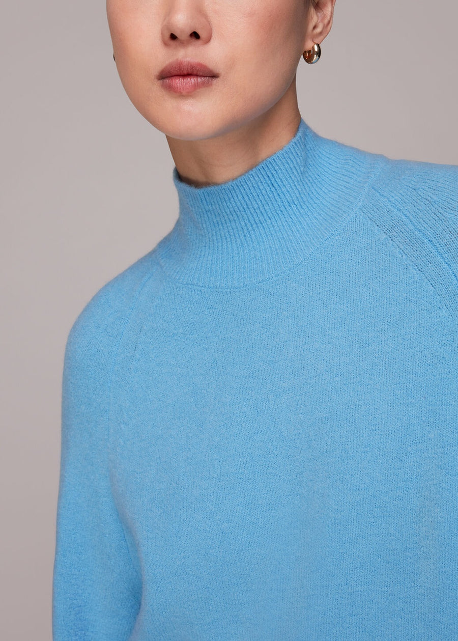 Relaxed Funnel Neck Jumper 36101 Blue