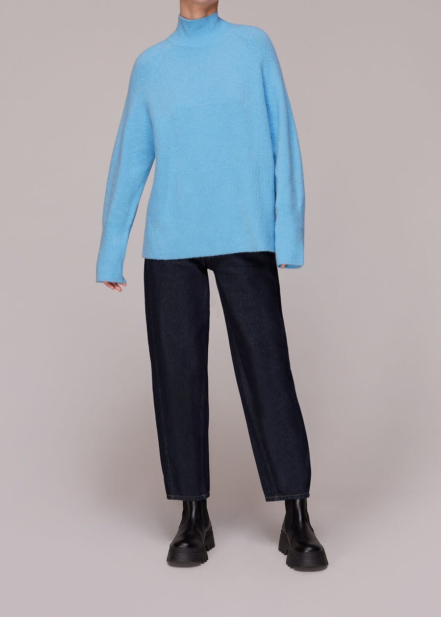Relaxed Funnel Neck Jumper 36101 Blue