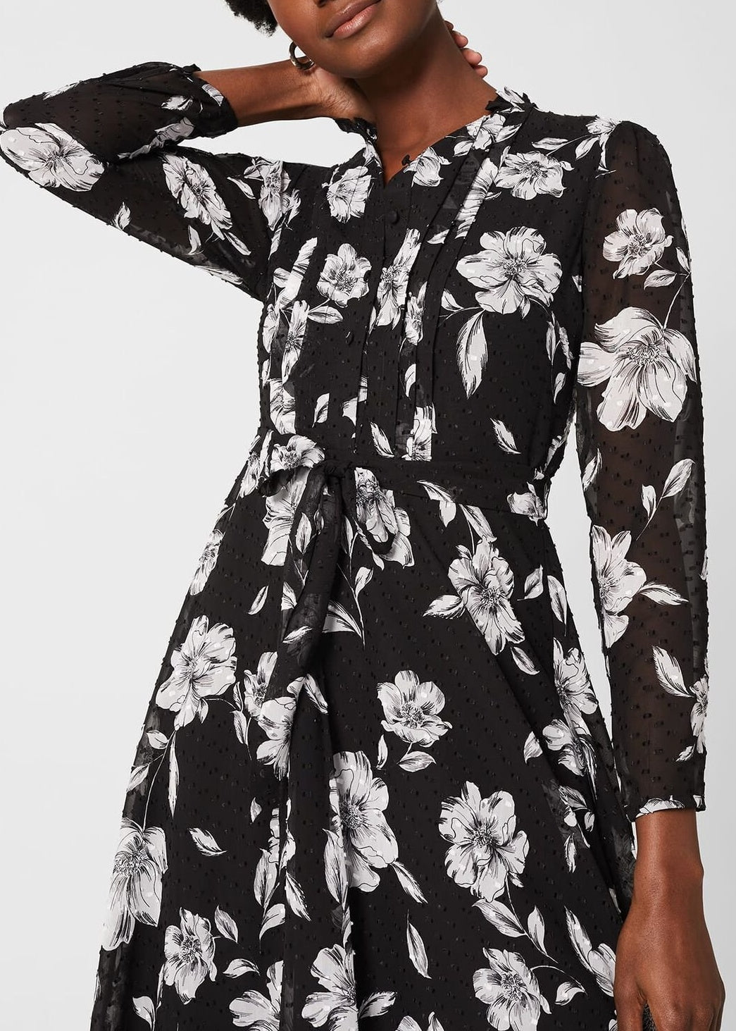 Orla Floral Dress 0121/5815/9093l00 Black-Ivory