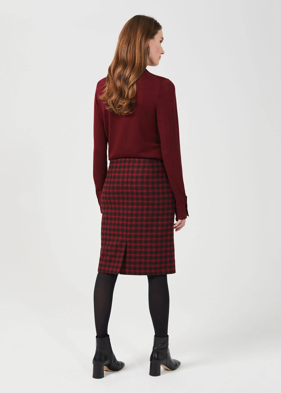 Daphne Wool Skirt 0121/7953/1049l00 Red-Black