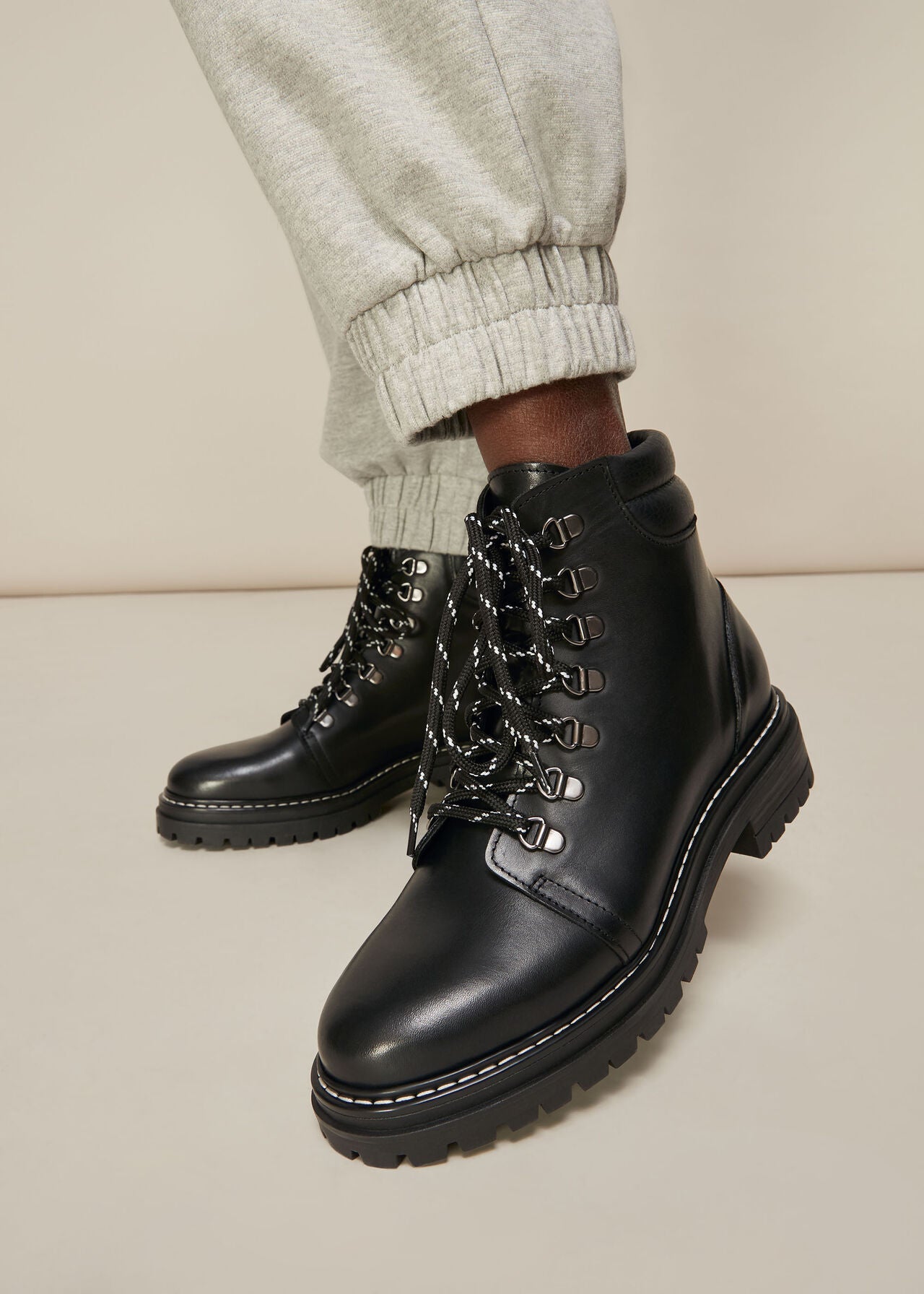 Amber Lace Up Boot 30516 Black