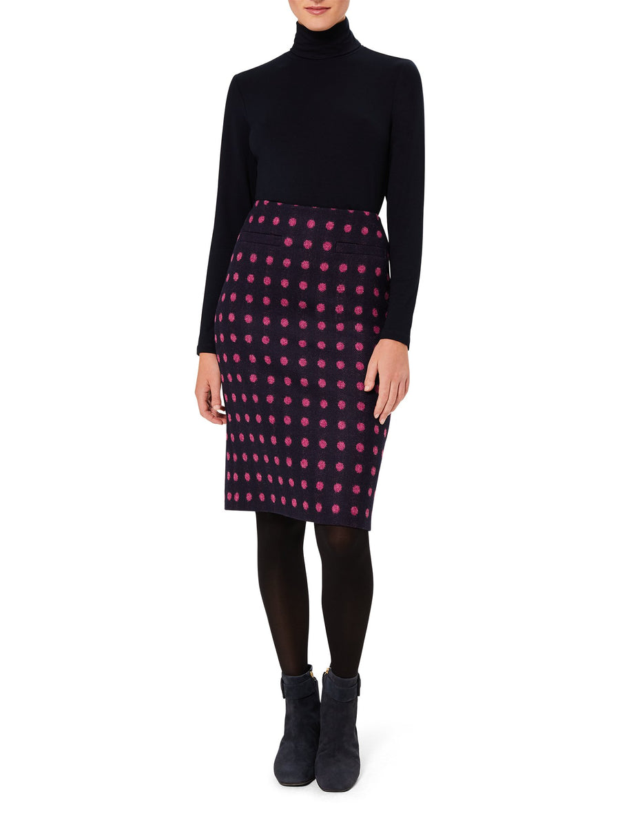 Valerie Wool Skirt 0220/7085/1049l00 Navy-Pink