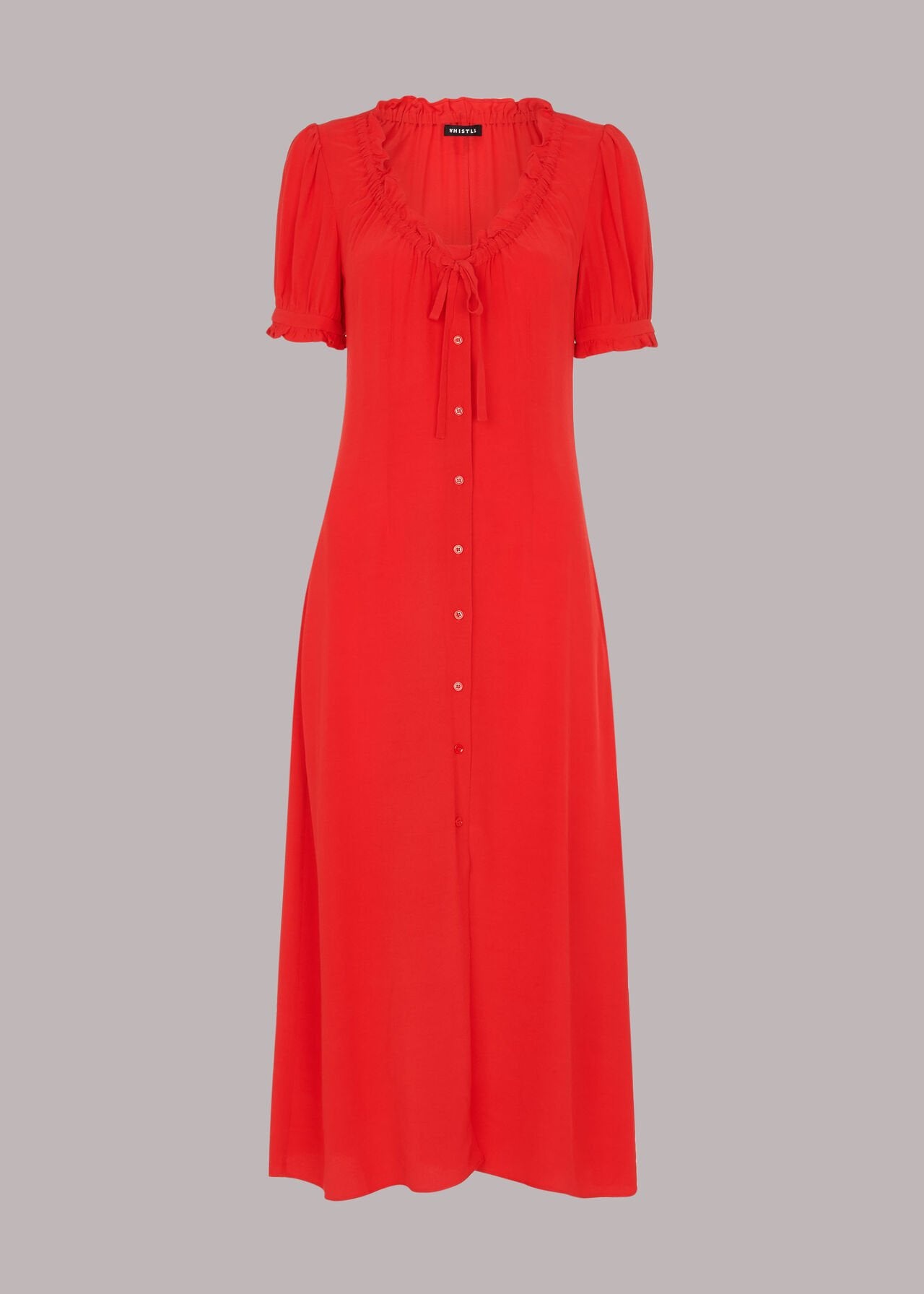 Ada Ruched Detail Midi Dress 33193 Red