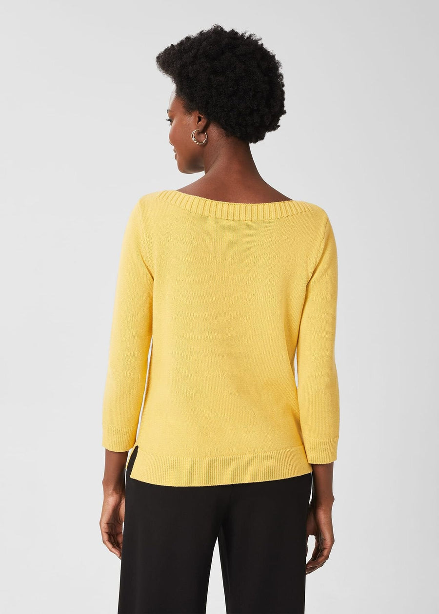 June Cotton Sweater 0122/9780/1144l00 Corn-Yellow