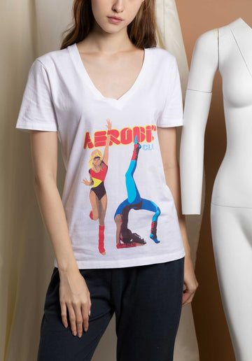 T-shirt Aerobi Aerobic T Blanc